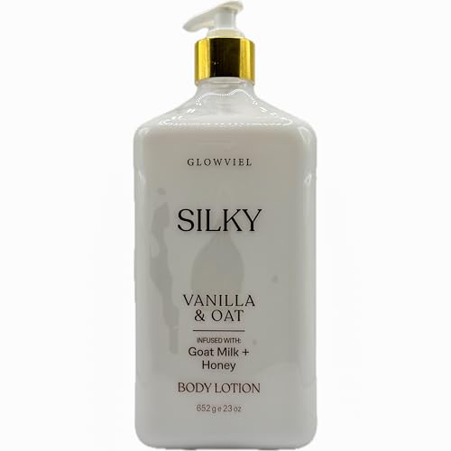 GLOWVIEL Silky Vanilla & Oat Body Lotion with Goat Milk and Honey, Moisturizing Formula, 23 oz image 5
