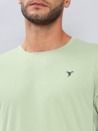 Image of TECHNOSPORT Men's Slim Fit Polyester Activewear Sports T-Shirt with Moisture-Wicking Comfort for Workout, Running & Gym