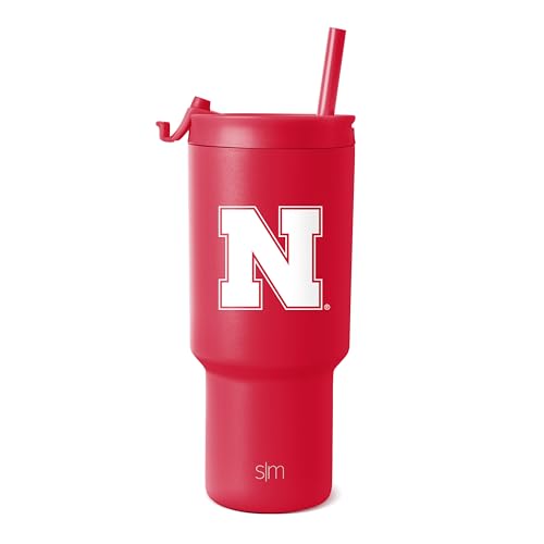 Image of Simple Modern Nebraska Cornhuskers Tumbler with Straw | 30oz | Collegiate