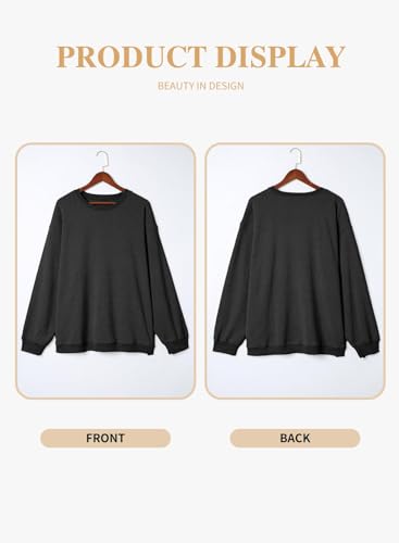 Image of Eytino Women Plus Size Sweatshirt Oversized Crew Neck Long Sleeve Tops