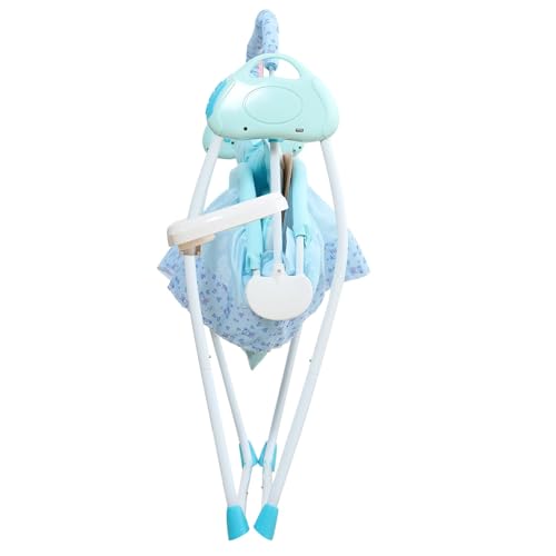 TFCFL Electric Baby Crib Cradle, 0-18 MonthsInfant Bed Auto Swing with Music, 25KG/55LBS Capacity, Foldable Baby Bassinet, Blue