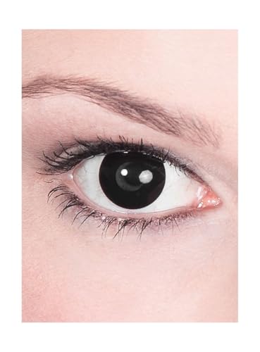 Kontaktlinse Jahreslinse - schwarze Motivlinse mit Sehstärke (1 Stück) - Dioptrien: -3 5 - ideal für Halloween Karneval & Motto-Party