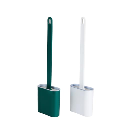 Amazon Brand - Presto! Silicone Toilet Brush with Slim Holder, Pack of 2, Multicolour (B0C5317ZFK) Amazon Price History, Amazon Price Tracker