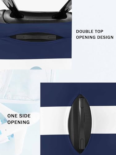 Blue Anchor Travel Luggage Cover, Simple Striped Geometric Anti-scratch Elastic Luggage Covers For Suitcase Protector, Washable Baggage Covers4