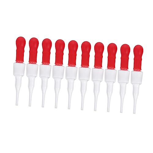 KICHOUSE 10pcs Dropper Bottle Dropper Dripper Oil Droppers Essential Oil Dropper Fluid and Liquid Pipettors Laboratory Droppers Liquid Dropping Pipet Pipette Liquid Droppers White Glass