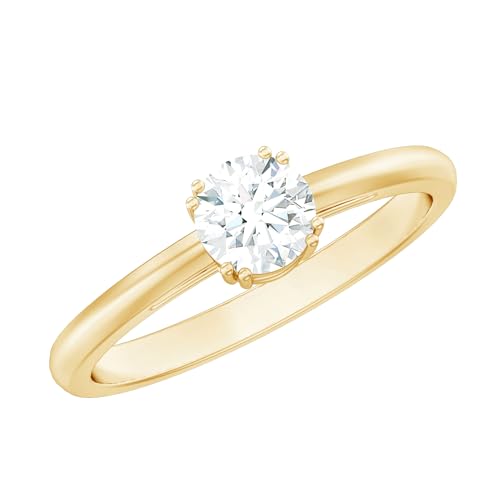 Certified 5mm Lab Grown Diamond Solitaire Promise Ring, Ef-Vs Quality, Diamond Proposal Ring For Women - Ready To Gift