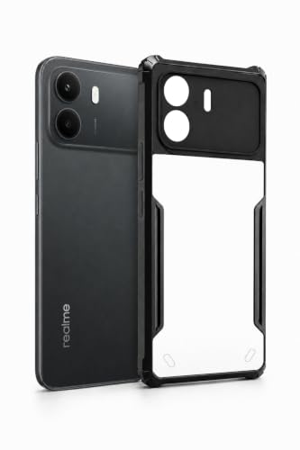 Image of SPAZY CASE Transparent Shockproof Back Cover for Realme C100i | Clear Case with Air Cushion Corners | Scratch Resistant Hard Back | Camera & Screen Protection