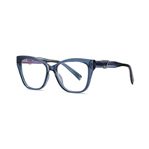 Melrose Clear Frame Reading Glasses Women Luxury Optical Fashion Eyeglasses Sexy Clear Eyewear (Blue, 0, Multiplier_X) #TOP22