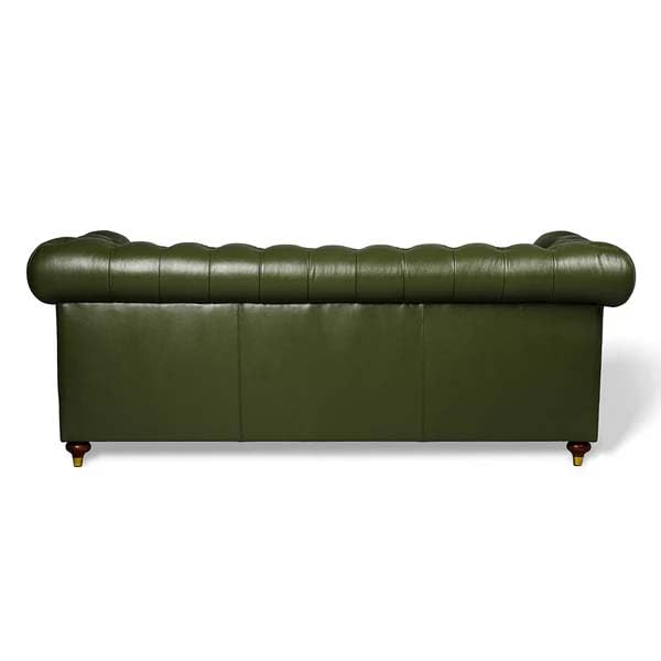 Image of UMAR ARTS Luxury Chesterfield Leatherate Sofa Set, Tufted Genuine Leatherate, Classic Living Room Furniture (3 Seater Olive Green)