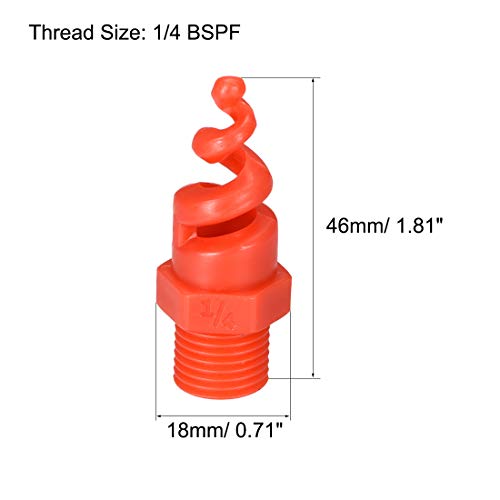 Image of uxcell Spiral Cone Atomization Nozzle, 1 /4BSPF PP Sprinkler, 10 Pcs