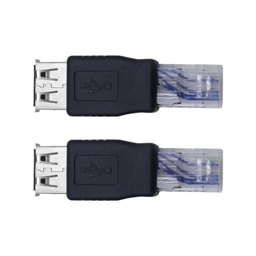 Teron 2 adaptadores RJ45 macho a USB hembra, adaptador RJ45 a hembra para módem ADSL con puerto USB