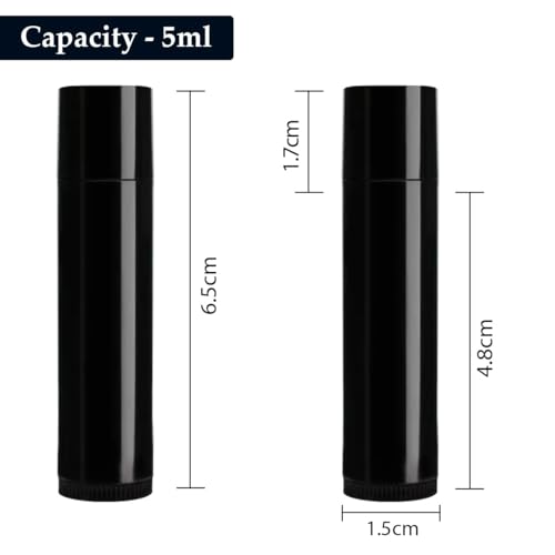 Image of 5Pc Empty Refillable Black Lip Chapstick Lipgloss Tube Container Lipstick Stick Lip Gloss Jar Tubes DIY Lip Gloss & Beauty Samples for Lipstick Kajal Lip Care Cosmetics Travel