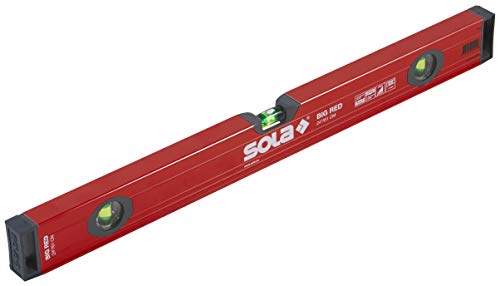 Image of SOLA LSB24 Big Red Aluminum Box Beam Level with 3 60% Magnified Vials, 24-Inch