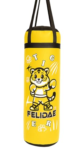 Image of FELIDAE Kids Set for Age (7-13 Years) Pack of 4 Boxing Kit | Punching Bag for Karate | Bounce-Back Martial Arts Bag for Boys & Girls to Build Skills Boxing Kids Set (Yellow Black)