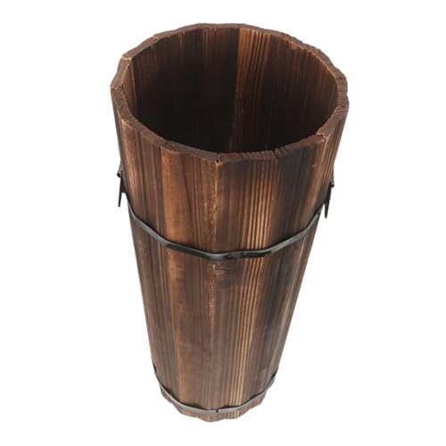 Porte-parapluie en bois Homoyoyo marron avec rangement pour cannes