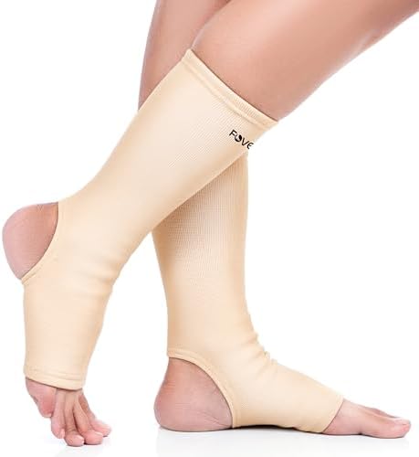 FOVERA Anklet Support Brace for Sprained Ankle, Achilles Tendon, Plantar Fasciitis, Arthritic Pain, for Pain Relief and Recovery for Men & Women (Size - S, 1 Pair)