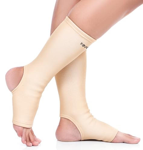 FOVERA Anklet Support Brace for Sprained Ankle, Achilles Tendon, Plantar Fasciitis, Arthritic Pain, for Pain Relief and Recovery for Men & Women (Size - S, 1 Pair)