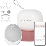 Momcozy Freihändige Milchpumpe Mobile Flow | M9 Upgrade, Elektrisch & App-Steuerung, Personalisierte Multi-Modi & 15 Stufen, Tragbare Pumpe, 24 mm (Grau, 1 Stück)