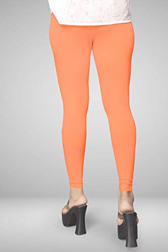 Image of Women's Cotton Skinny Leggings with Ankle Length Solid Pattern Mid Rise and Elastic Closure | Cotton Skinny Leggings for Womens