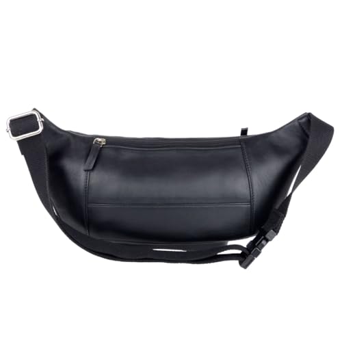 Grand sac banane noir homme voyage et randonnée urbaine 5 poches