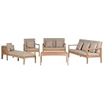 Pataja Lounge Set Akazienholz Hellbraun Grau