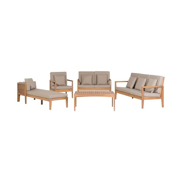 Pataja Lounge Set Akazienholz Hellbraun Grau
