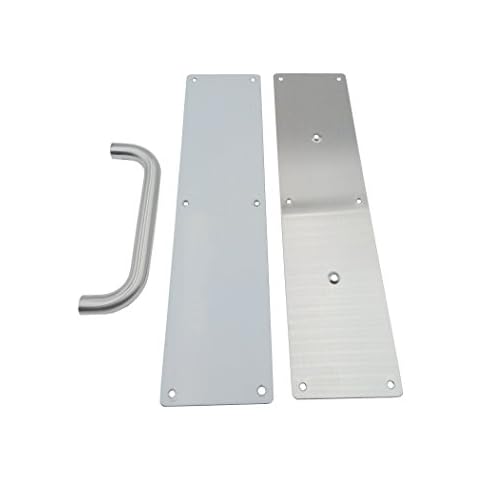 VRSS 304 Stainless Steel Satin Finish Door Push Pull Handles, 100mm Width x 400mm Height x 1.2mm Thick, 180mm Hole to Hole, 200mm Handle Length, 19mm Pull Diameter (1 Pair) Cover