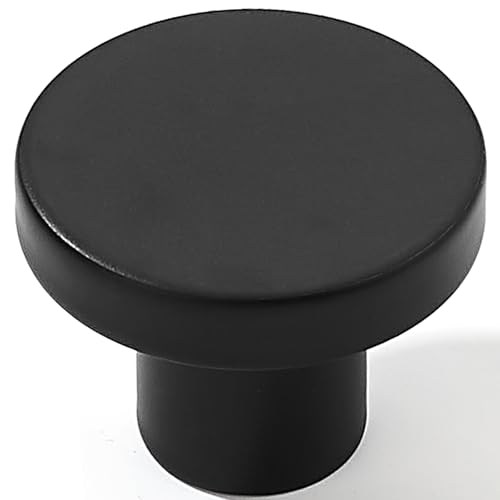 Comparison: Best Knobs For Shaker Cabinets 5 khtumeware 10 Pack Matte Black Cabinet Knobs - 1-1/5 Inch Round Drawer Pulls for Kitchen Cabinet Hardware Dressers Knobs and Closets