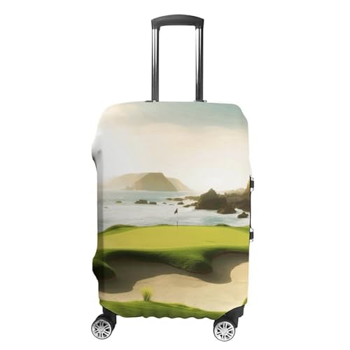 Beach Golf Course Luggage Cover, Elastic Luggage Protector Fits 19-32in Suitcases, Washable & Anti-Scratch Suitcase Cover for Men Women XL