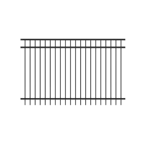 Image of Barrette Outdoor Living Natural Reflections Heavy-Duty 5 ft. H x 8 ft. W Black Aluminum Pre-Assembled Fence Panel 73008982