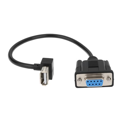 eMagTech 2 cables adaptadores USB 2.0 a RS232 DB9 hembra, 0,25 m, ángulo ascendente, cable convertidor serie USB A hembra a DB9 hembra
