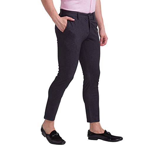Image of Parx Cotton Black Casual Trouser for Men