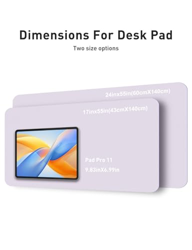 Image of Aothia Faux Leather Desk Mat - Non-Slip PU Leather Desk Blotter, Waterproof Writing Surface, Large Desk Pad for Office & Home (Soft Lavender, 55 inch x 17 inch)