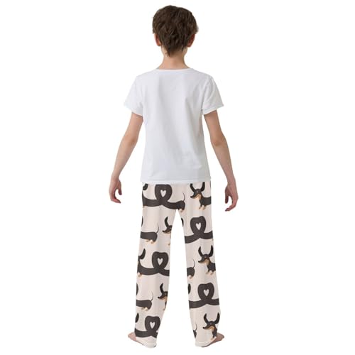 Boys' Pants Dachshund Dogs Valentines Long Bottoms Jogger Pants Elastic Waist Trousers with Pockets S-XL3