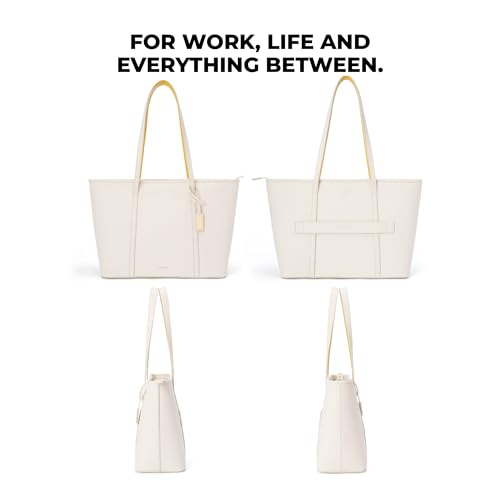 Image of MOKOBARA The Astrid Tote Vegan Leather Oversized Tote Bag for Women (Oatmilk 3.0) White