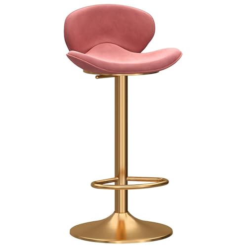Taburetes de Bar de Cocina, taburetes de Bar giratorios de Terciopelo de 360°, taburetes de Bar Modernos de Altura Ajustable giratorios con Respaldo y Base de Metal para Pub, Cocina, cafeter