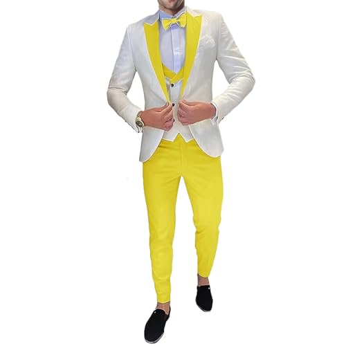 3 Piece Men's Suits Jacquard Set One Button Blazer Jacket Vest Pants Men Suits Slim Fit Wedding Tuxedo