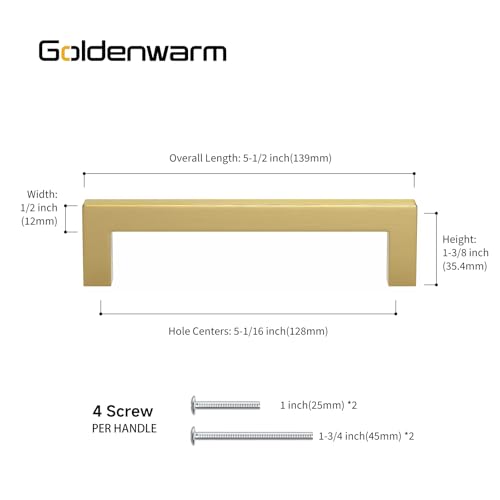 5"-Brushed Brass-Square