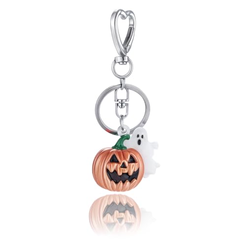 Halloween Keychain Spider Bat Pumpkin Charms with Heart Clasp Bag Charm Gothic Horror Accessories