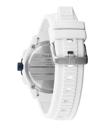 Image of Tommy Hilfiger TH-Regatta Men's Chronograph Quartz Watch - 44mm Stainless Steel Case, Rotating Bezel, Silicone Strap, Nautical- Inspired Sport Style, Gift for Him