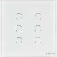 Intelbras, EWS 1006, Interruptor Touch Smart Wi-Fi com 6 teclas, Branco