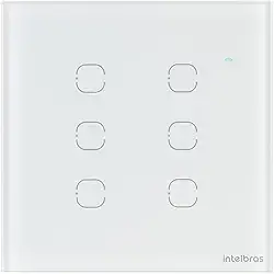 Intelbras, EWS 1006, Interruptor Touch Smart Wi-Fi com 6 teclas, Branco