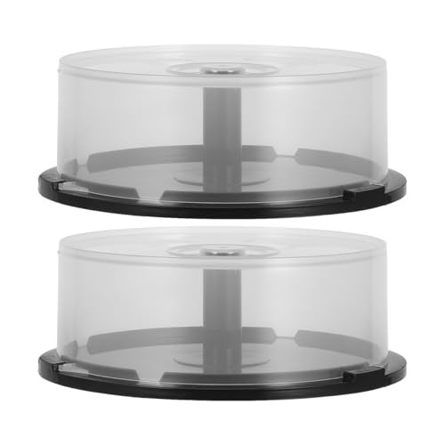 LIFKOME 2Pcs Large Capacity Cd Dvd Storage Bucket Clear Plastic Organizer for Discs for Home Office Dorm and Bar Space-saving Cd Holder Dvd Storage