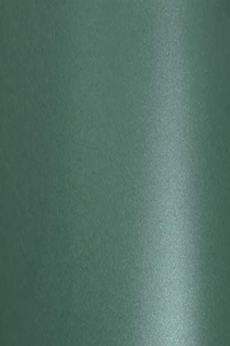Netuno 20x Dark Green Pearlescent Paper 280gsm A4 210 x 297 mm 8.3 x 11.7 in Aster Metallic Green Shimmer Paper Pearlescent cardstock Metallic cardstock for menu Cards Tickets Table Cards Gift Tags