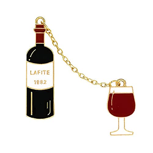 Esmalte Café Cerveza Vino Tinto Jugo Bebidas Broches Metal Moda Pin Insignia Para Mujeres Denim Chaqueta Lapel Pin Joyería Regalo Cover