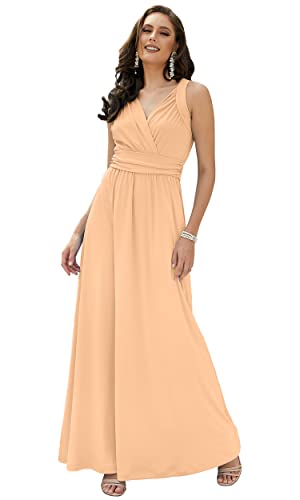 Image of KOH KOH Womens Long Sleeveless Flowy Bridesmaid Cocktail Evening Gown Maxi Dress