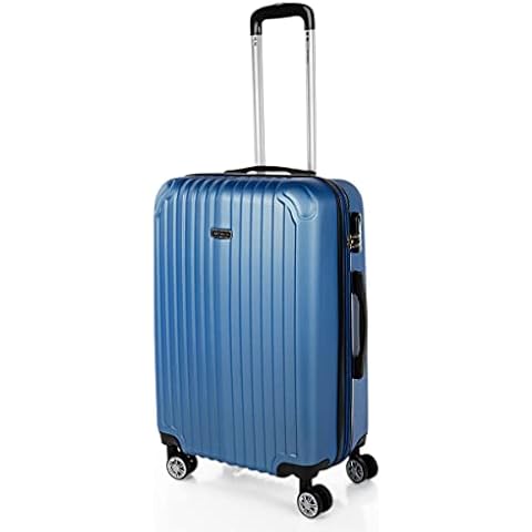 ITACA - Maleta Mediana 4 Ruedas ABS 65cm Azul zafiro Cover