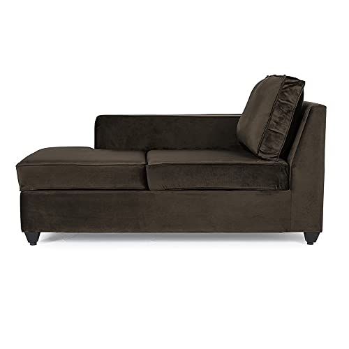 Image of Wakefit Sofa Set | 3 Year Warranty | Sofa 3 Seater, 3 Seater Sofa for Living Room, Wooden Sofa Set, 3 Seater + Left Aligned, Sofa for Living Room - Napper(Fabric-Velvet : Stone)