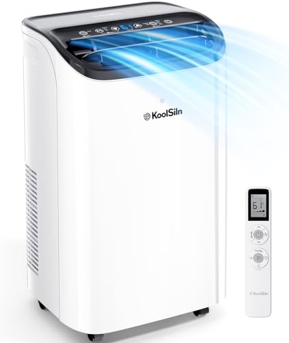 14,000 BTU Portable Air Conditioner Cools Up to 700 Sq.Ft, Auto-Evaporation Low Noise Portable AC Unit with Remote Control Fits for Large Room, Office, Garage, White