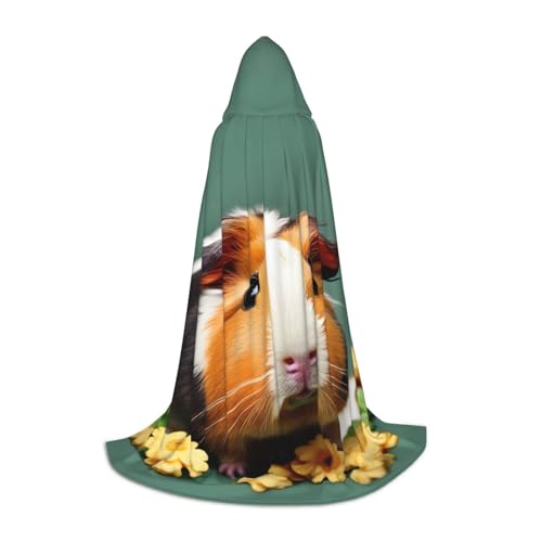 Bata de mago con capucha con estampado de cobayas, para Halloween, medieval, renacentista, cosplay, fiesta de Navidad